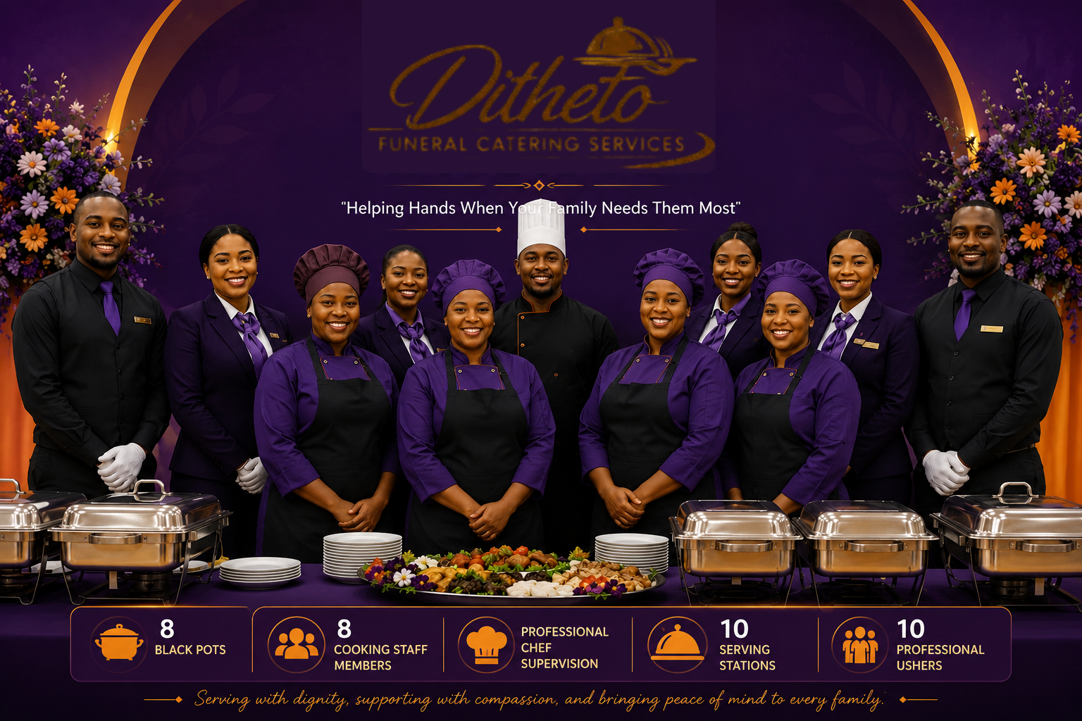 Ditheto Funeral Catering Services team and equipment