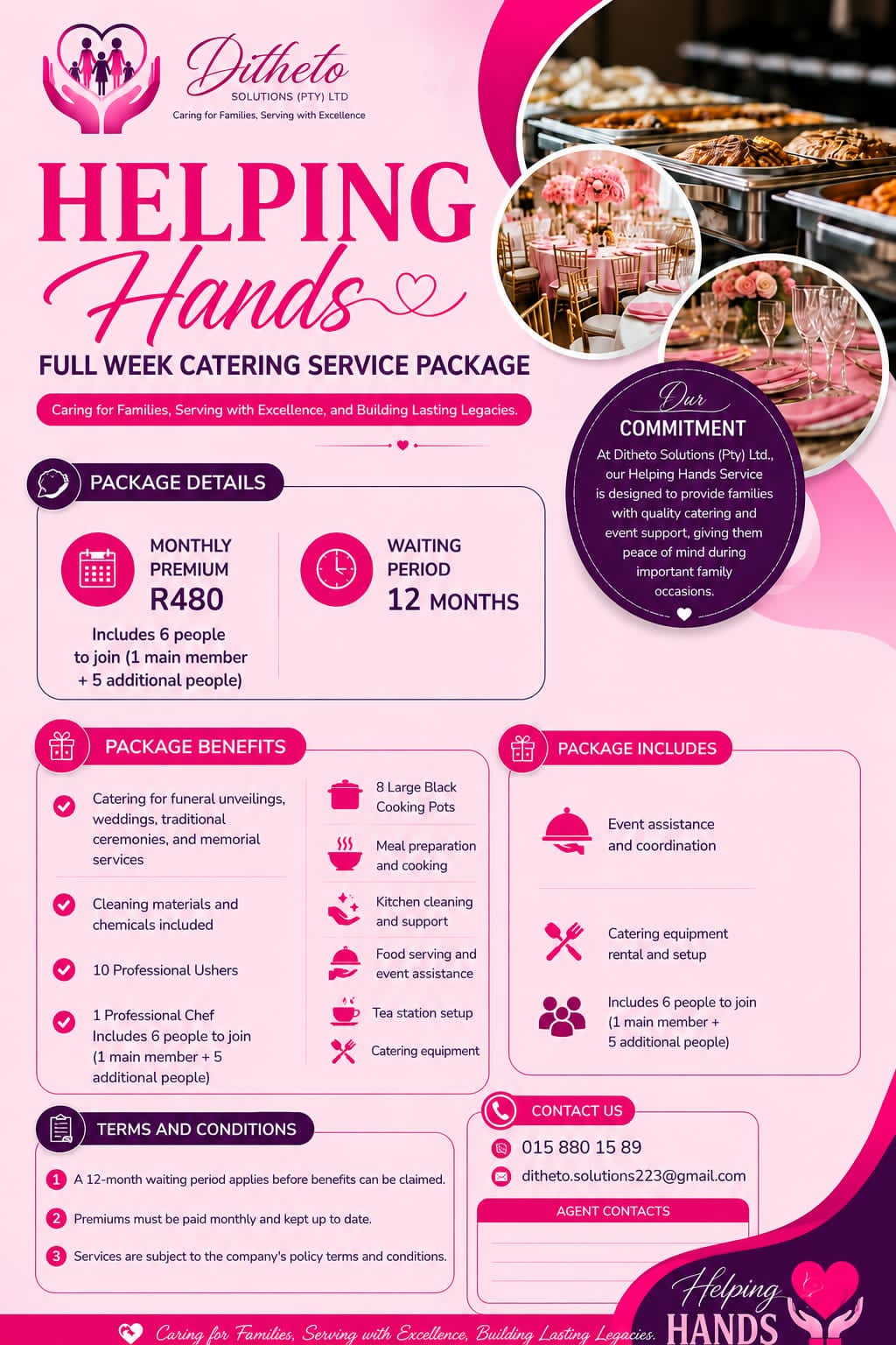 Helping Hands Full Week Catering Service Package